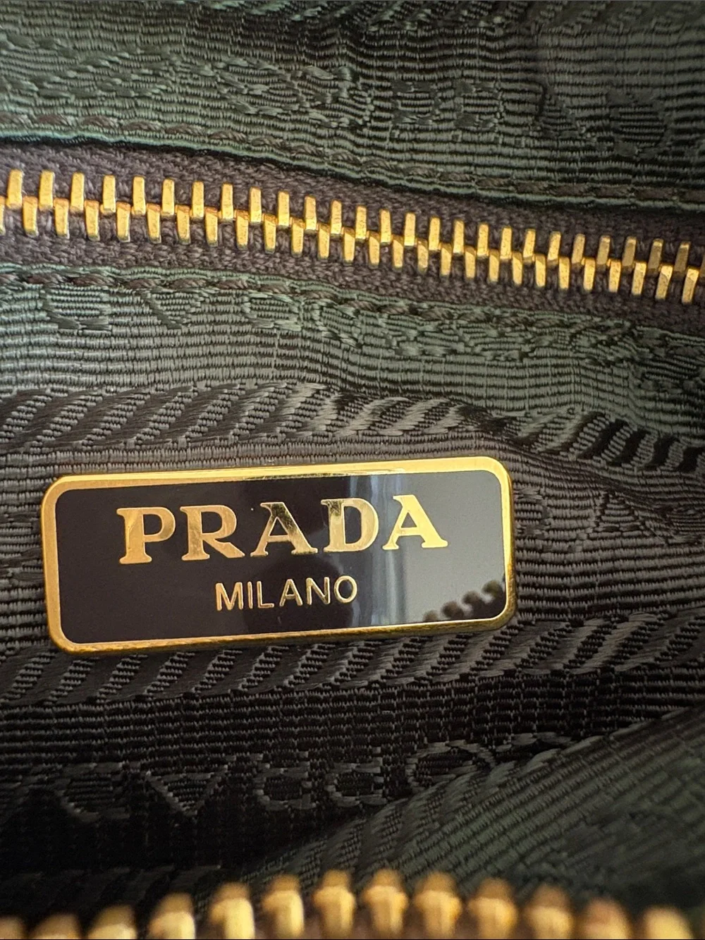 PRADA Gray Leather Wristlet pouch